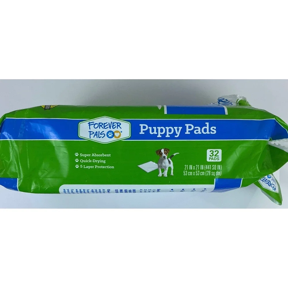 Forever Pals Puppy Dog Canine Pads 32 Count Super Absorbent Quick Drying 5 Layer